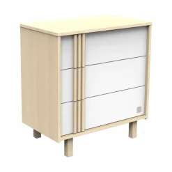 Chambre bébé trio lit 60x120cm (non transformable) + commode + armoire nature