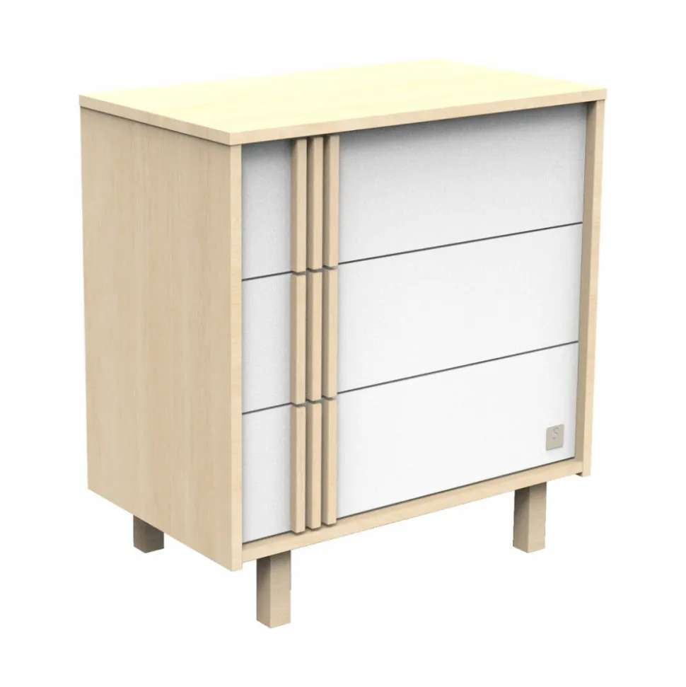Chambre bébé trio lit 60x120cm (non transformable) + commode + armoire nature