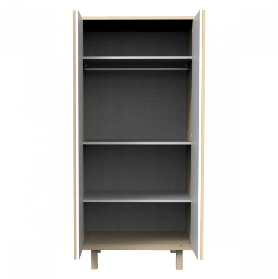 Chambre bébé trio lit 60x120cm (non transformable) + commode + armoire nature