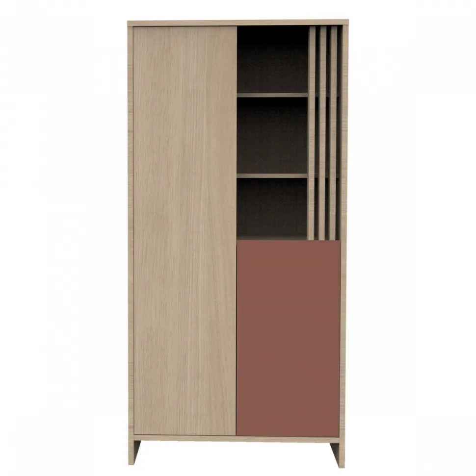 Chambre bébé trio lit 60x120cm (non transformable) + commode + armoire terracotta tokyo
