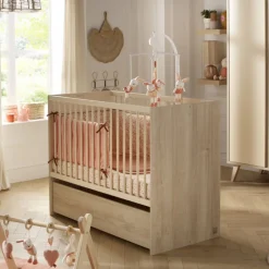 Chambre bébé trio lit 60x120cm transformable + commode 3 tiroirs + armoire melinee