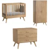 Chambre bébé trio lit 60x120 + commode + armoire bois nautis
