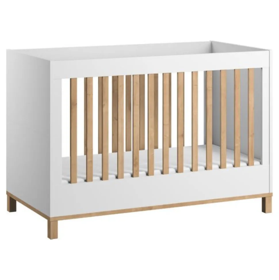 Chambre bébé trio lit 70x140 + commode + armoire blanc altitude