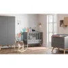 Chambre bébé trio lit 70x140 + commode + armoire gris nature
