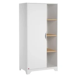 Chambre bébé trio lit 60x120 + commode + armoire blanc leaf