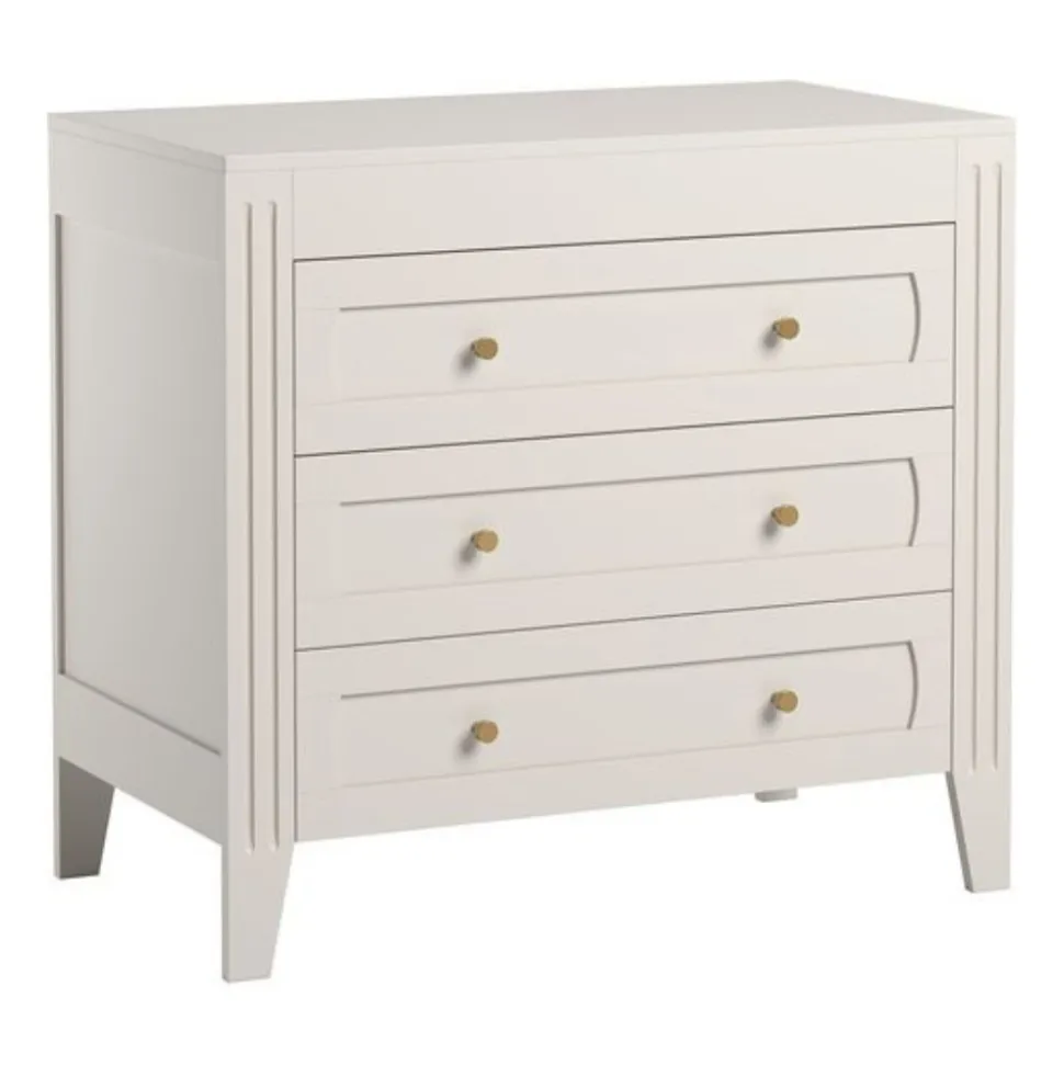 Chambre bébé trio lit 70x140 + commode + armoire blanc milenne