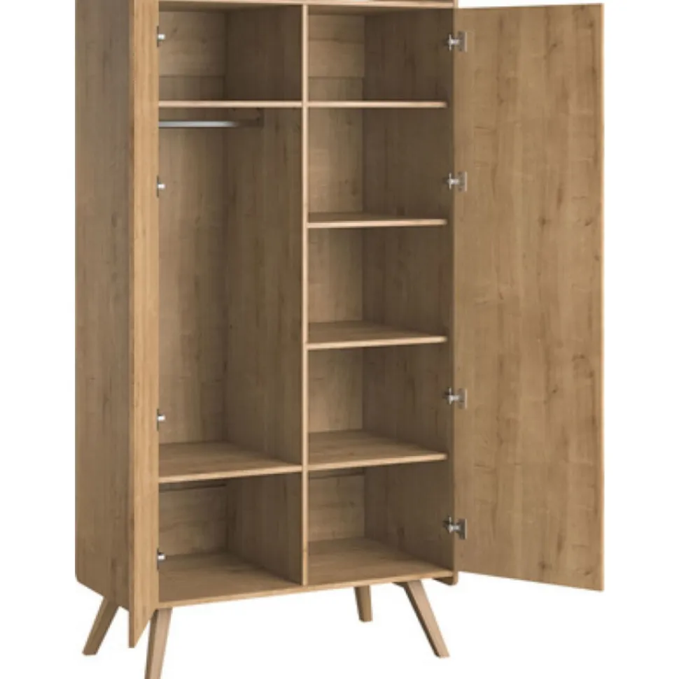Chambre bébé trio lit 60x120 + commode + armoire bois - collection vintage