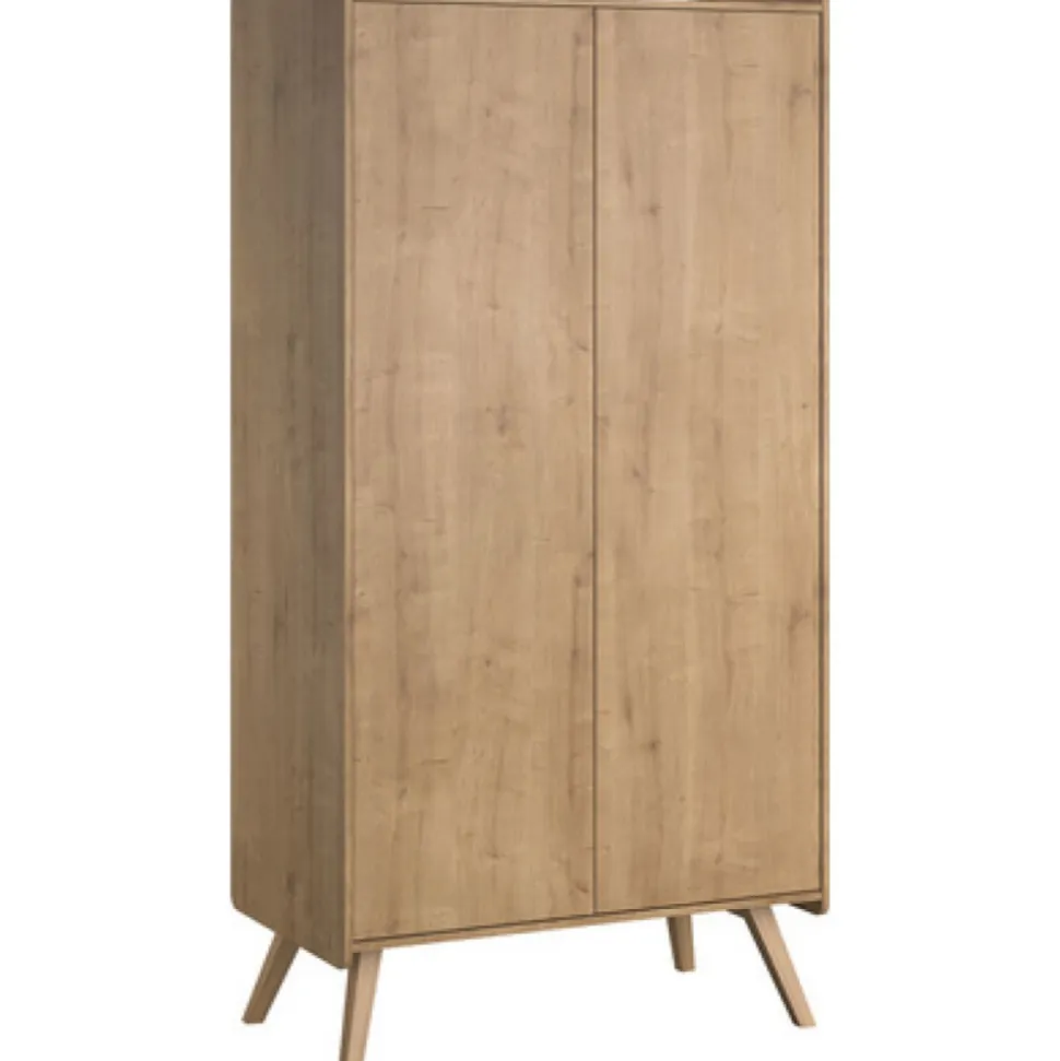 Chambre bébé trio lit 60x120 + commode + armoire bois - collection vintage