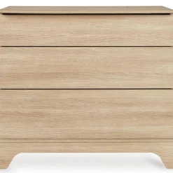 Chambre bébé trio tsugi lit 70 x 140 cm + armoire + commode avec plan à langer honey ash