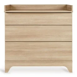 Chambre bébé trio tsugi lit 70 x 140 cm + armoire + commode avec plan à langer honey ash