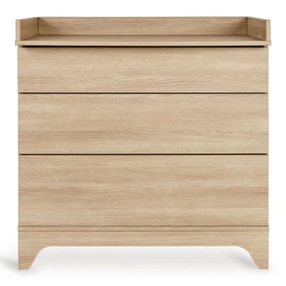 Chambre bébé trio tsugi lit 70 x 140 cm + armoire + commode avec plan à langer honey ash