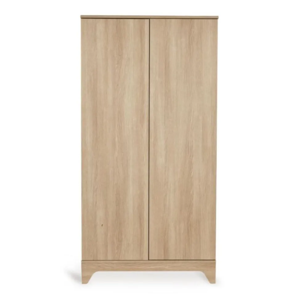 Chambre bébé trio tsugi lit 70 x 140 cm + armoire + commode avec plan à langer honey ash