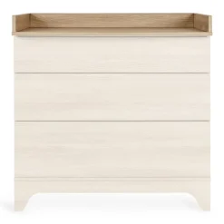Chambre bébé trio tsugi lit 60 x 120 cm + armoire + commode avec plan à langer honey ash