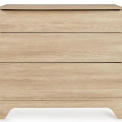 Chambre bébé trio tsugi lit 60 x 120 cm + armoire + commode avec plan à langer honey ash
