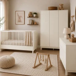 Chambre bébé trio tsugi lit 70 x 120 cm + armoire xl + commode avec plan à langer butter