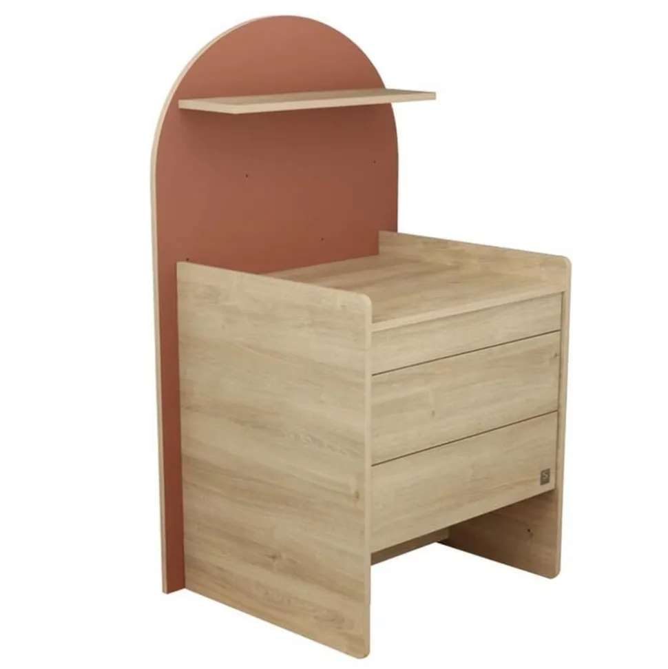 Chambre duo arche lit transformable + commode/bureau terracotta