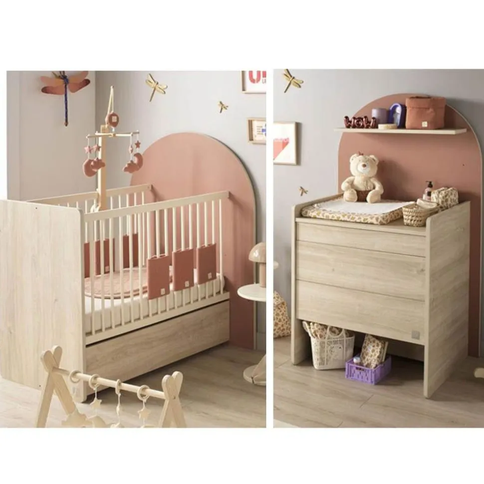Chambre duo arche lit transformable + commode/bureau terracotta
