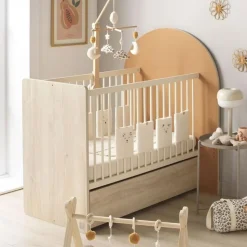 Chambre duo arche lit transformable + commode/bureau caramel