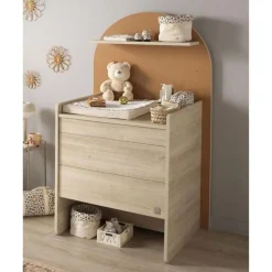 Chambre duo arche lit transformable + commode/bureau caramel