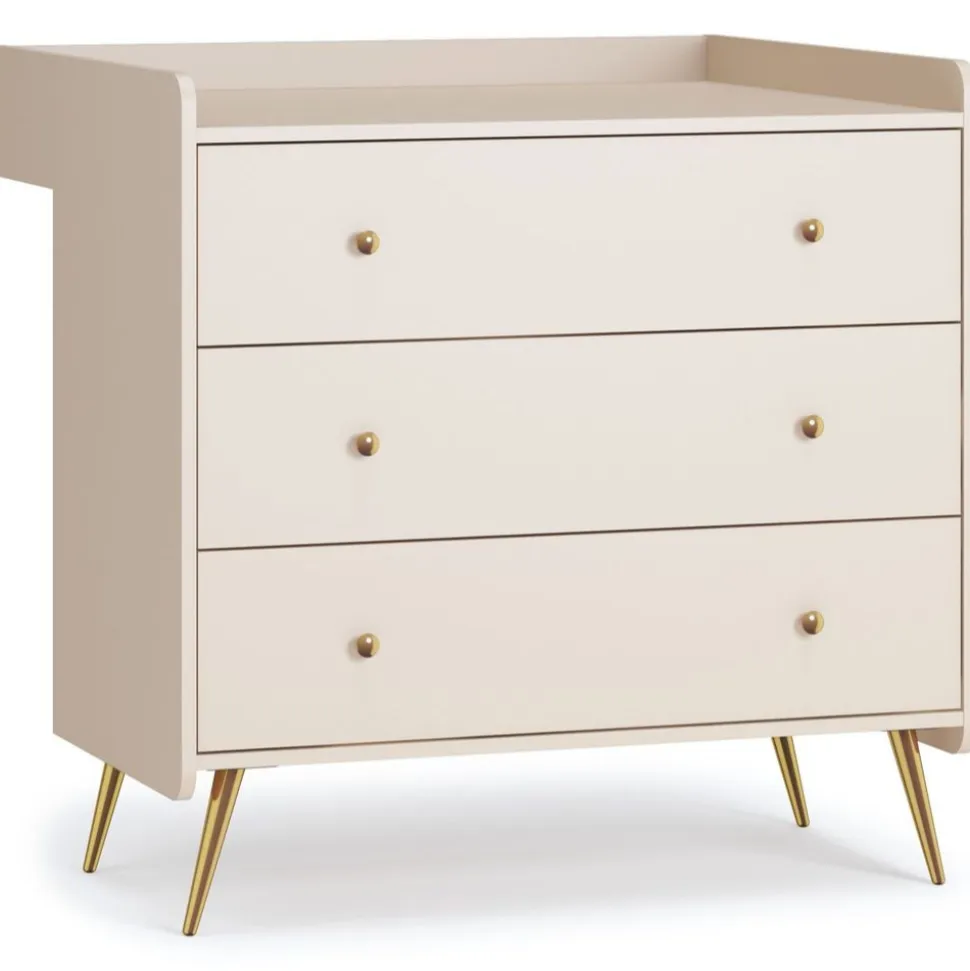 Chambre duo beige lit 70x140 + commode - collection lunea