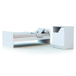 Chambre duo carnaval lit combiné 60x120 + meuble à langer blanc