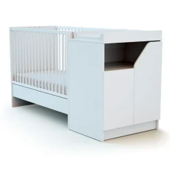 Chambre duo carnaval lit combiné 60x120 + meuble à langer blanc