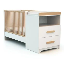 Chambre duo gavroche lit évolutif 60x120 blanc et hêtre