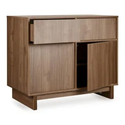 Chambre duo kyo lit bébé évolutif 70 x 140 cm + commode avec plan à langer - walnut