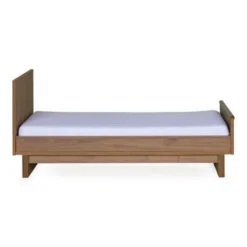 Chambre duo kyo lit bébé évolutif 70 x 140 cm + commode avec plan à langer - walnut