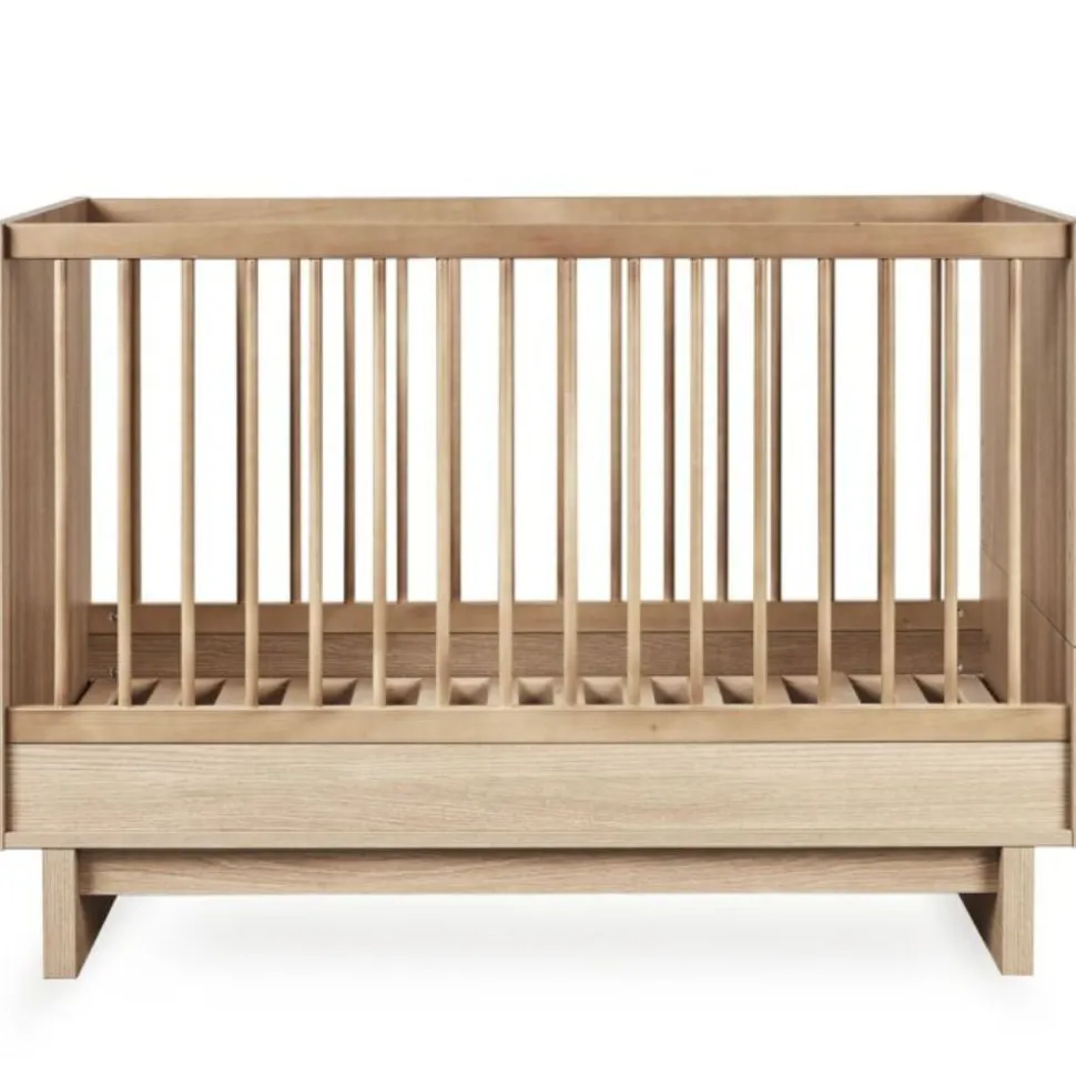 Chambre duo kyo lit bébé évolutif 70 x 120 cm + commode avec plan à langer - honey ash