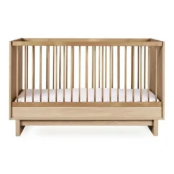 Chambre duo kyo lit bébé évolutif 70 x 120 cm + commode avec plan à langer - honey ash