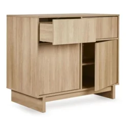 Chambre duo kyo lit bébé évolutif 70 x 120 cm + commode avec plan à langer - honey ash