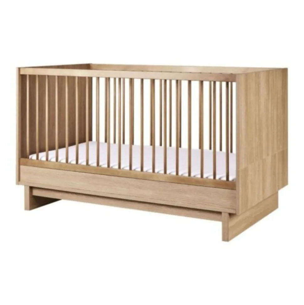 Chambre duo kyo lit bébé évolutif 70 x 120 cm + commode avec plan à langer - honey ash
