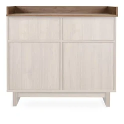Chambre duo kyo lit bébé évolutif 70 x 120 cm + commode avec plan à langer - walnut