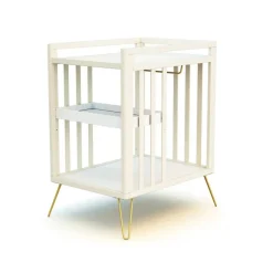Chambre duo lit bébé only de jurababy blanc perle et jaune 60x120 + table a langer