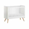 Chambre duo lit bébé 60 x 120 cm + armoire 2 portes vintage blanc