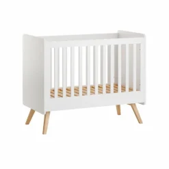 Chambre duo lit bébé 60 x 120 cm + armoire 2 portes vintage blanc