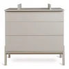 Chambre duo lit bébé 60x120 cm ashi argile+commode 3 tiroirs avec plan à langer