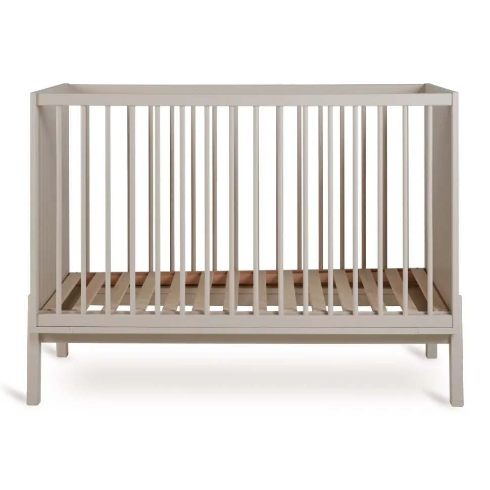 Chambre duo lit bébé 60x120 cm ashi argile+commode 3 tiroirs avec plan à langer