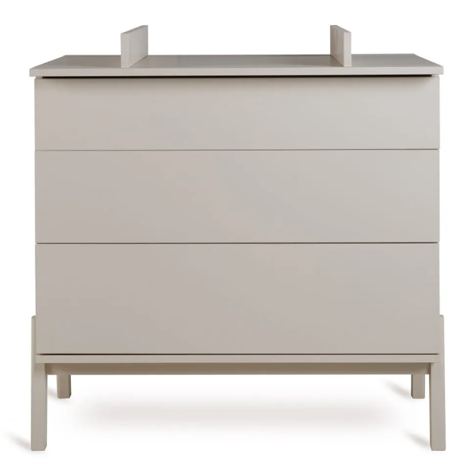 Chambre duo lit bébé 70x140 cm ashi argile+commode 3 tiroirs ashi argile avec plan à langer