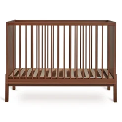 Chambre duo lit bébé 60x120 cm ashi chataignier+commode 3 tiroirs avec plan à langer