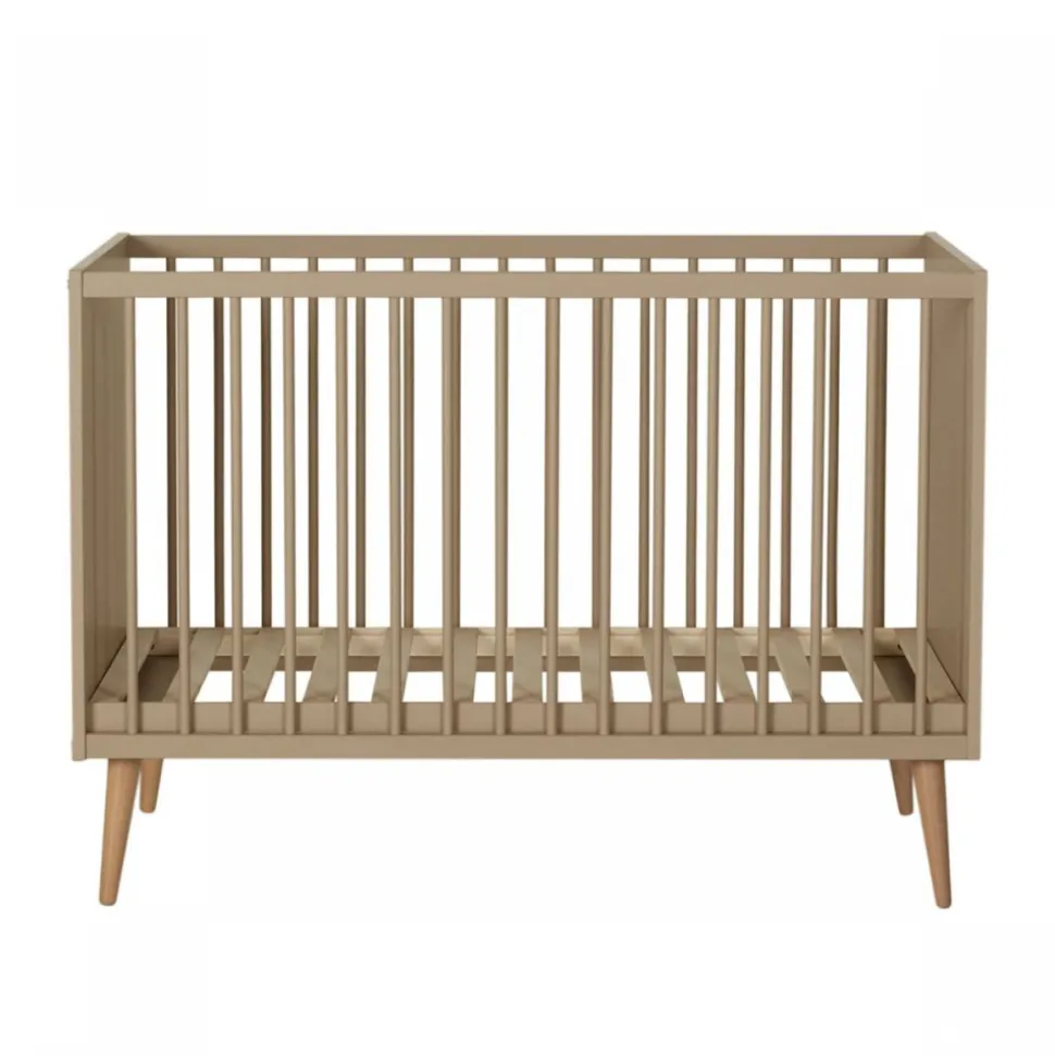 Chambre duo lit bébé 60x120 cm + commode avec plan à langer cocoon latte