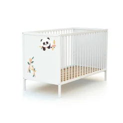 Chambre duo lit bébé 60x120 cm et commode à langer webaby panda