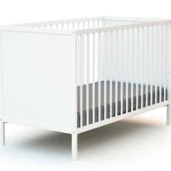 Chambre duo lit bébé 60x120 cm et commode à langer webaby blanc