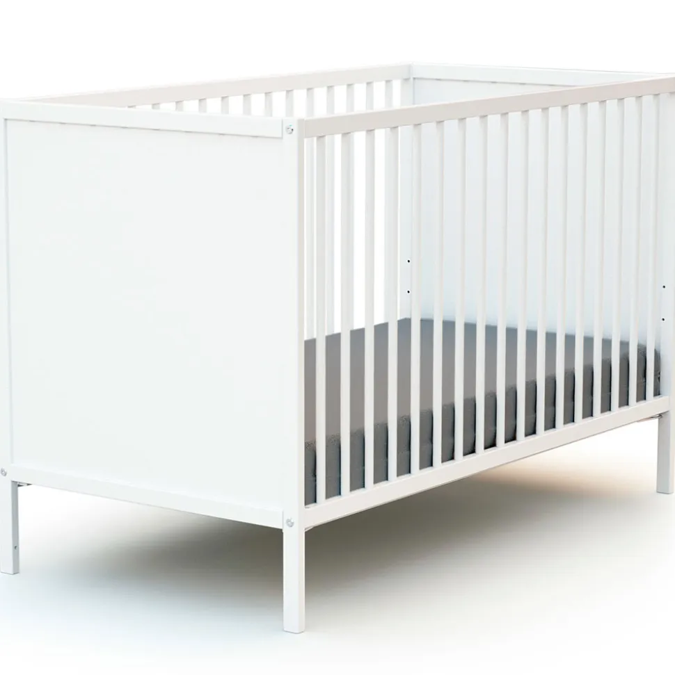 Chambre duo lit bébé 60x120 cm et commode à langer webaby blanc
