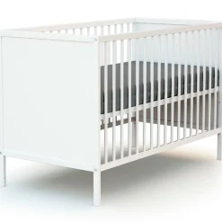 Chambre duo lit bébé 60x120 cm et commode à langer webaby blanc