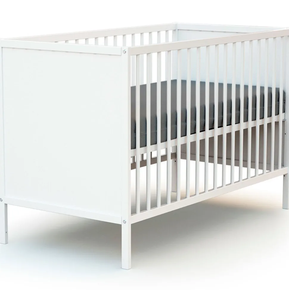 Chambre duo lit bébé 60x120 cm et commode à langer webaby blanc