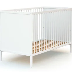 Chambre duo lit bébé 60x120 cm et commode à langer webaby blanc