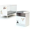 Chambre duo lit bébé 60x120 cm et meuble à langer webaby panda