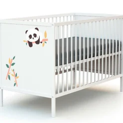 Chambre duo lit bébé 60x120 cm et meuble à langer webaby panda